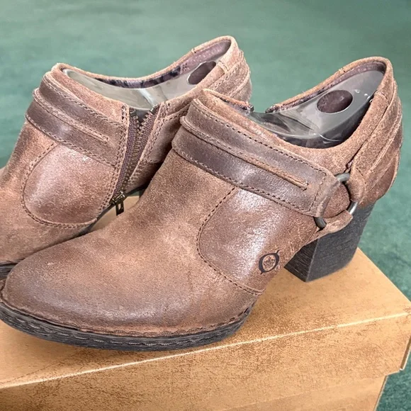 Born Women's Distressed Brown Ankle Booties - Picture 2 of 5